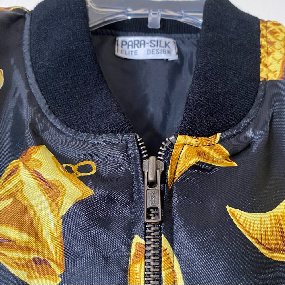 90s vtg PARA SILK Iconic CHARMS Graphic Bomber Jacket - Picture 2 of 10